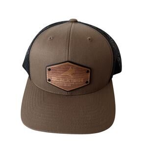 Blacktiph Fishing Trucker Hat Wood Patch Shark Logo Outdoor Snapback Gorpcore